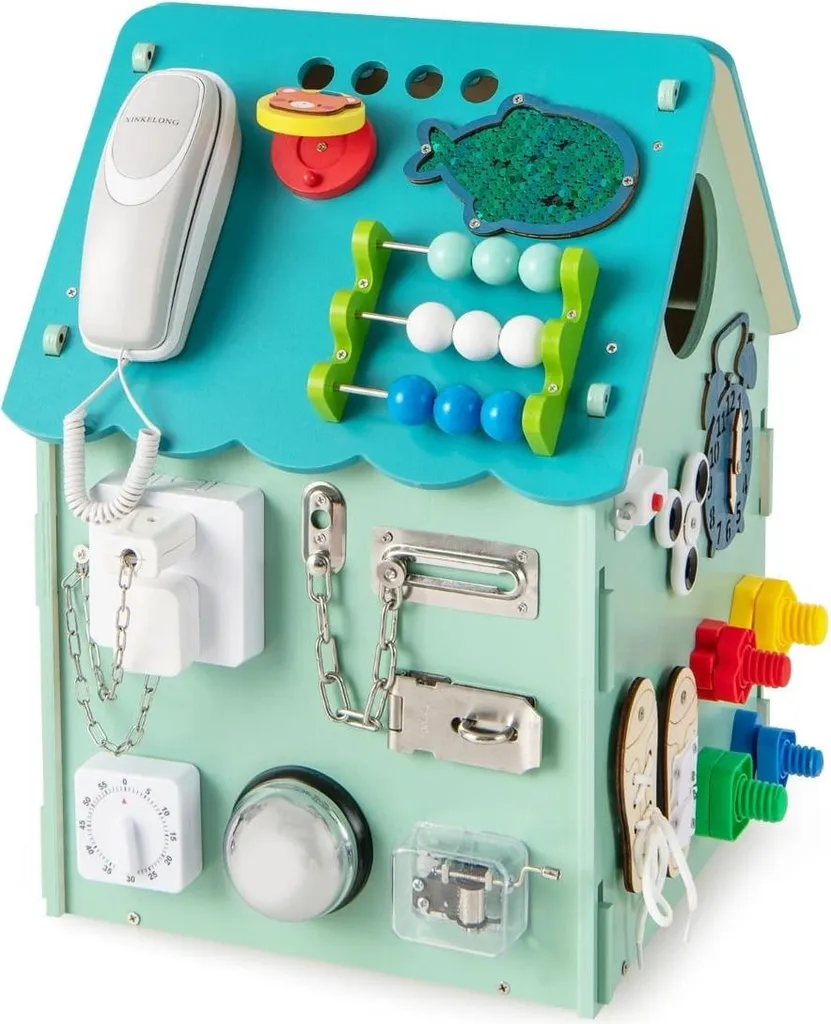 Solution de jeu : Maisonnette bois sensorielle avec bacs de rangement XL