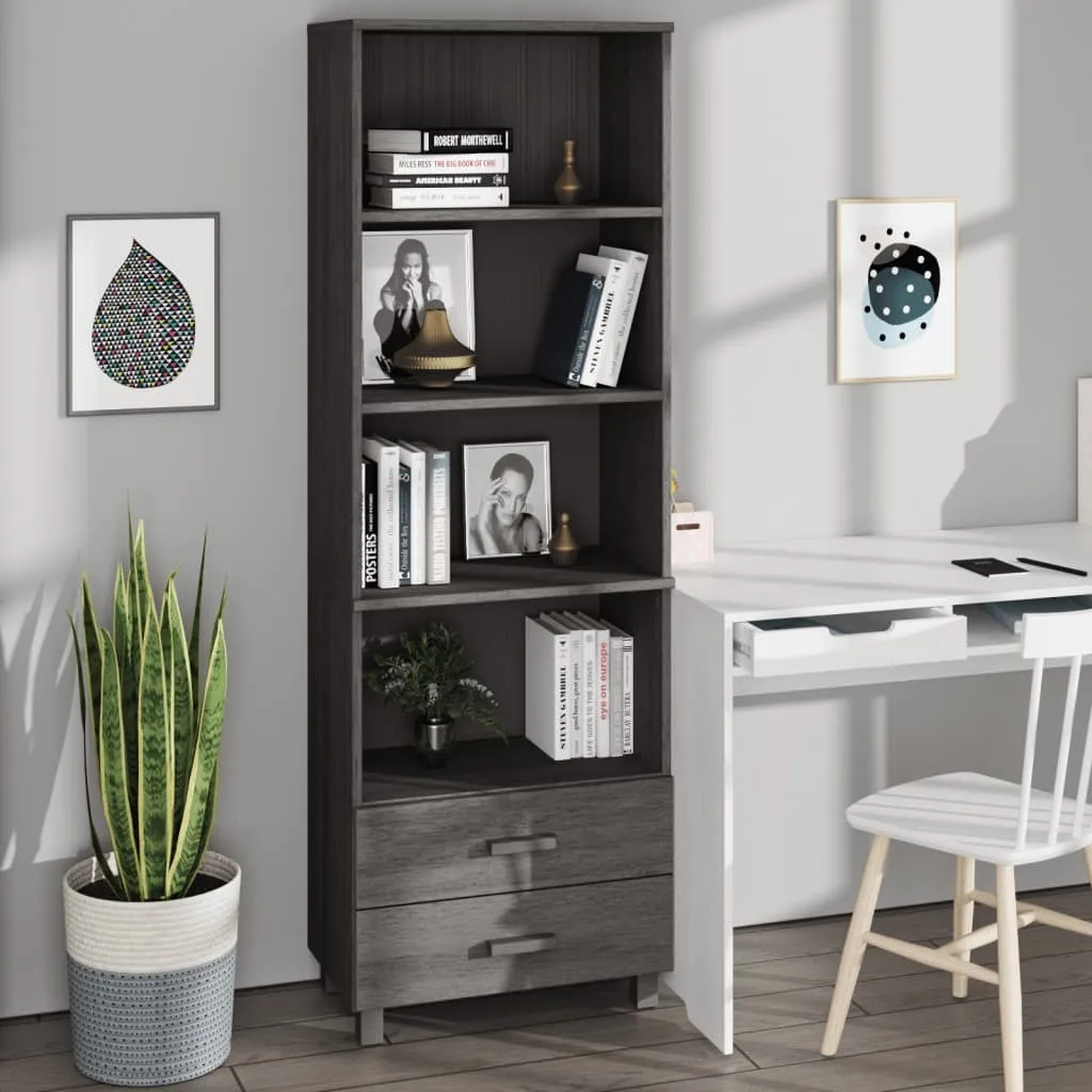 Credenza vidaXL HAMAR Grigio Chiaro 60x35x180 cm in Pino Massiccio