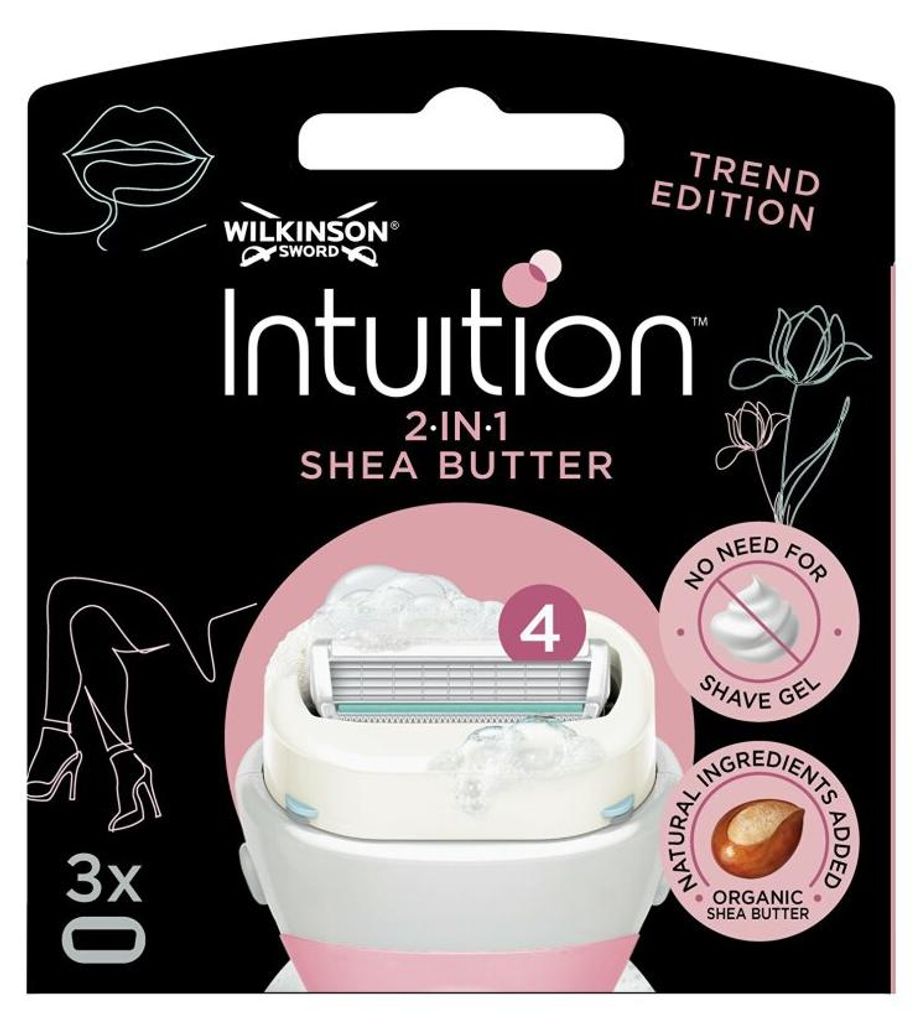 Wilkinson Intuition 2-in-1 Shea Butter Rasierklingen, 3er Pack