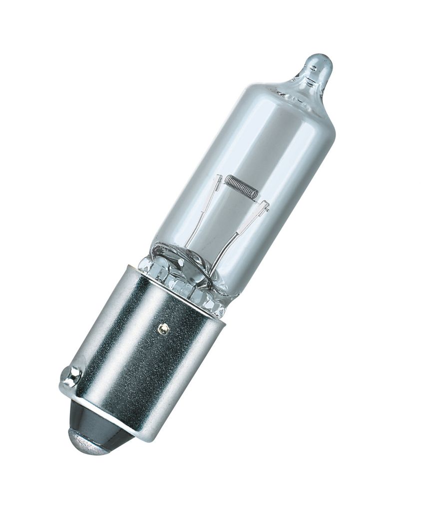 A single clear glass light bulb with a silver metal base, isolated on a white background.