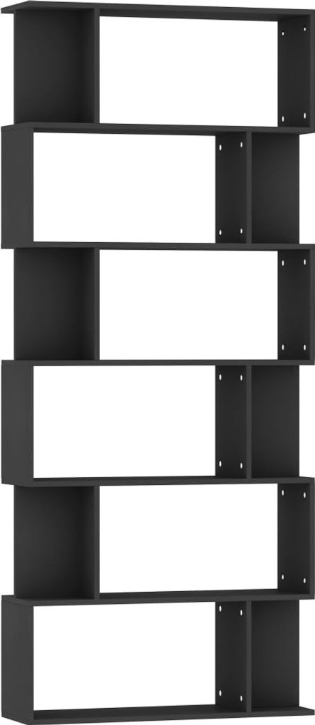 vidaXL Regál / rozdělovač místností černý 80x24x192 cm Obrázek produktu 