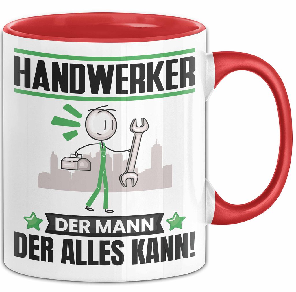 Handwerker Tasse Geschenk für Handwerker Der Mann Der Alles Kann Geschenkidee zum Geburtstag (Rot)