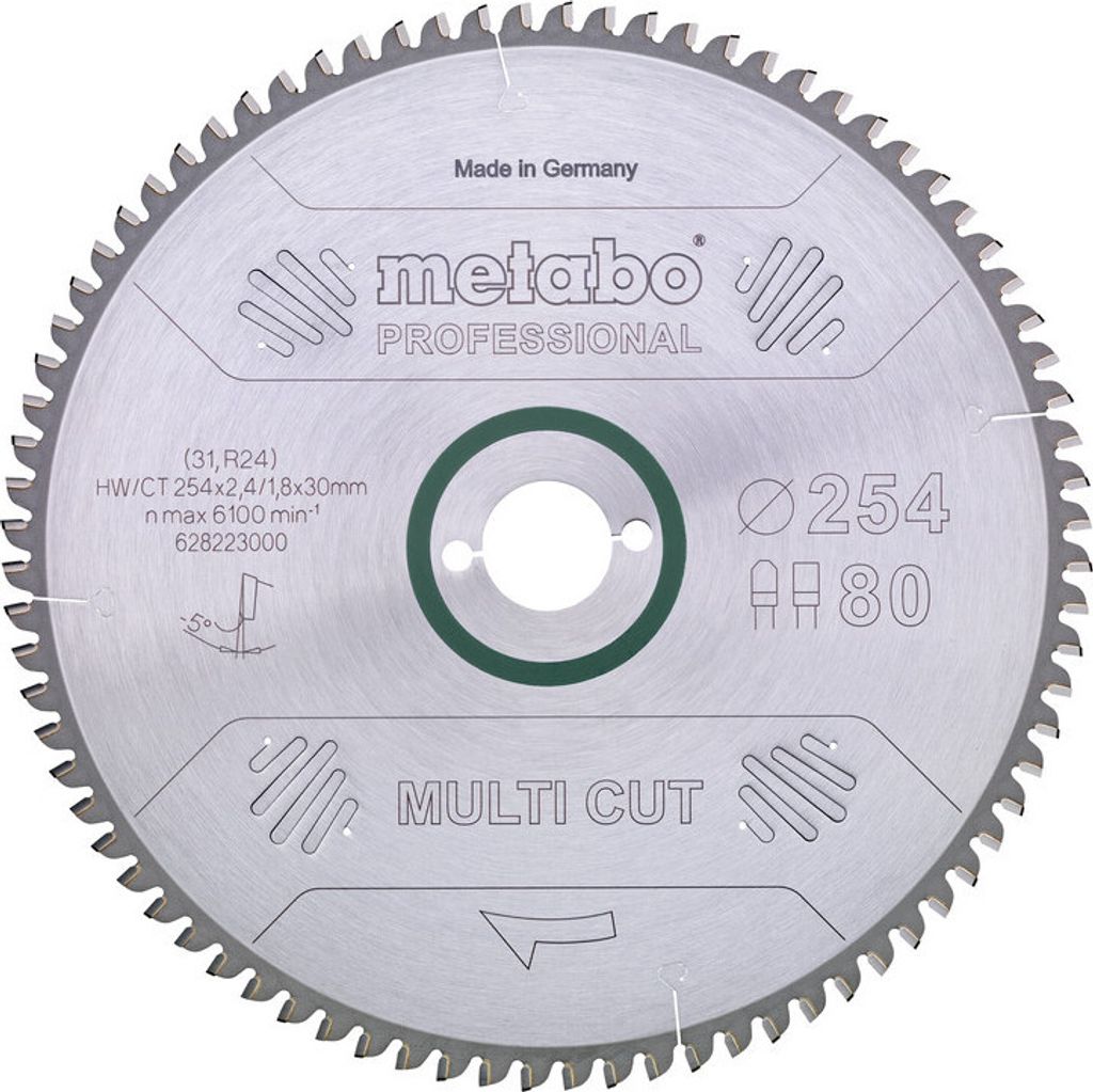 Metabo Kreissägeblatt multi cut - professional 216 x 30 x 2,4/1,6, 64 Zähne, Spanwinkel 10°