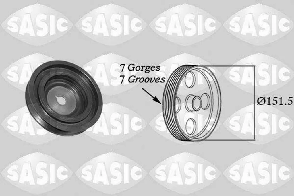 Poulie de vilebrequin SASIC 2154022 OE 8200315270 pour Clio