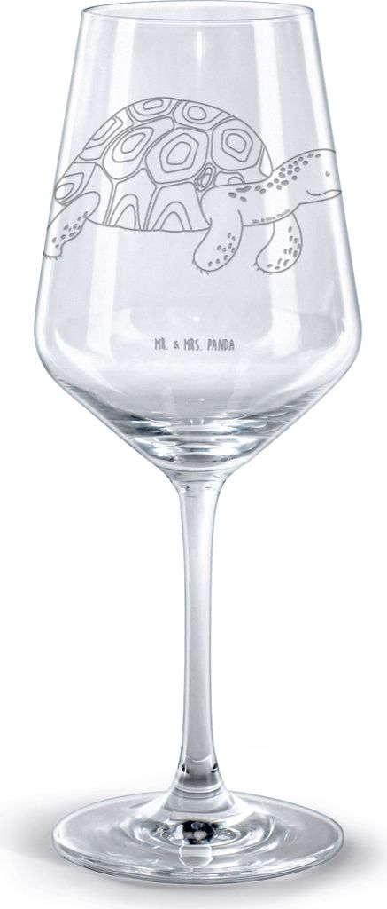 Mr. & Mrs. Panda wein glas Schildkröte Marschieren - Transparent - Geschenk, graviertes Weinglas, Inspiration, glaskelch, Get Lost, Rotwein, Schil...