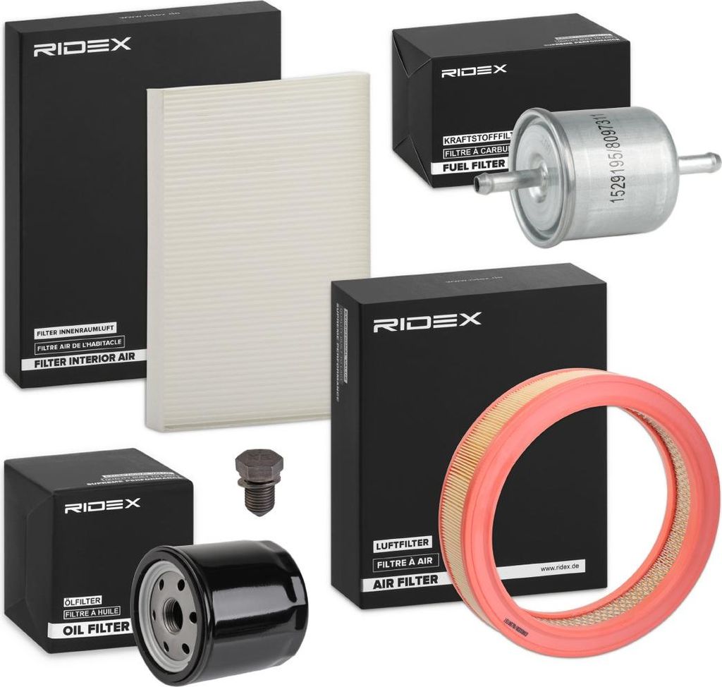 RIDEX Filterset Inspektionspaket Filtersatz für VW Polo Schrägheck (6N1) Caddy II Kastenwagen (9K9A) Polo Classic (6V2) Polo Variant (6V5) für SEAT