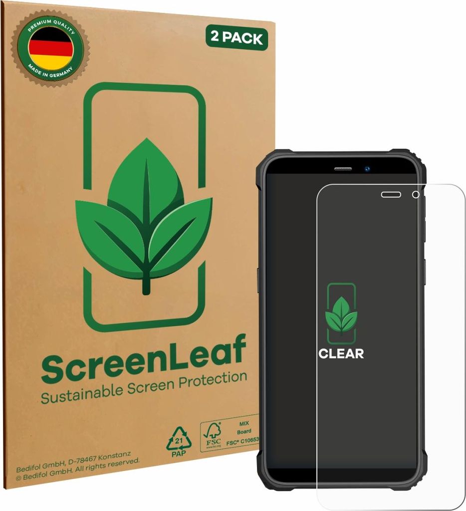 2x ScreenLeaf Schutzfolie für Oukitel WP32 Pro nachhaltiger Displayschutz Display Schutz Folie Klar Transparent