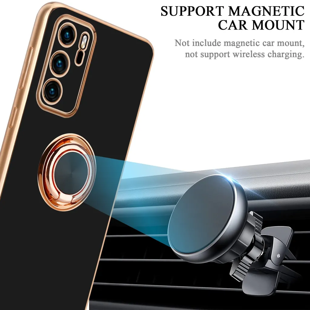 Cadorabo Book Case works with Huawei P40 PRO in CLASSY BLACK - with Magnetic Closure, Stand Function and Card Slot - Wallet Etui Cover Pouch PU Leather Flip