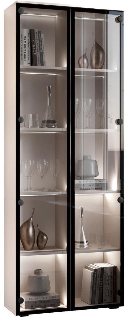 Vitrine FIGO in Kaschmir, 180 cm hoch, 70 cm breit, 40 cm Produktbild 