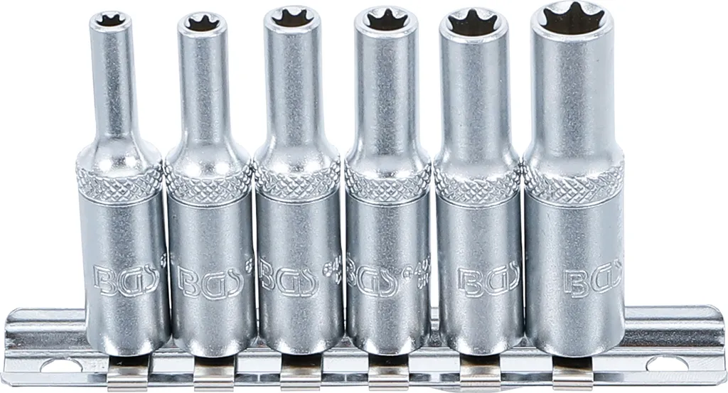 Set Bussole Lunghe BGS 6403 Profilo E E4-E10 Attacco 1/4 Pollici - 7