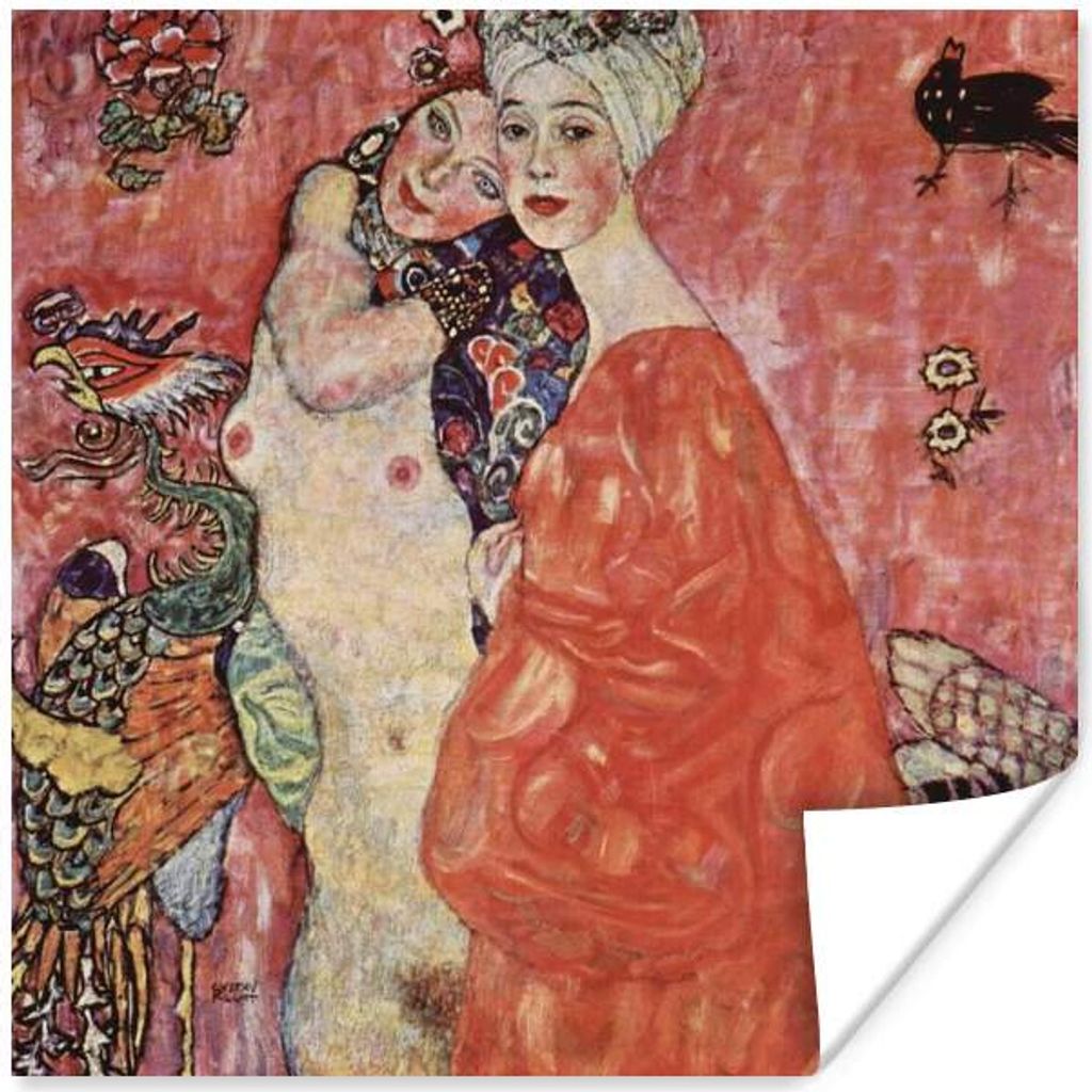MuchoWow Poster Freundinnen - Gemälde von Gustav Klimt 75x75 cm - Wand Dekoration