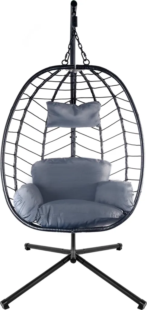 Fauteuil Suspendu pour Coin Lecture Extérieur - Siège de Détente Gris