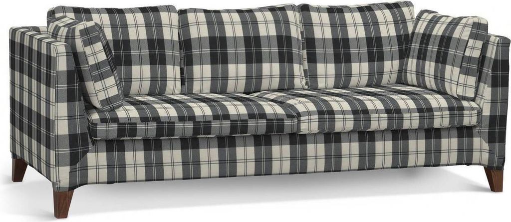 Dekoria Bezug für Stockholm 3-Sitzer Sofa, schwarz- weiss, Stockholm 3-Sitzer