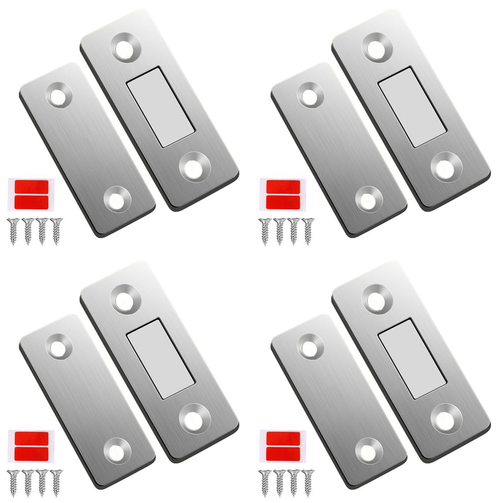 4 Sets Schrankriegel stürmungsfreier dünner Verschluss Starker Saug-Magnetschrank-Anschluss Anti-deformierte Garderobe Snapper Schrank Hardware-S...