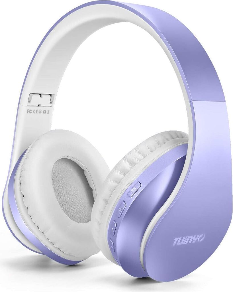 Optimierte Tonqualität Over Ear, kabellose mit Mikrofon, HiFi Stereo, faltbares & leichtes Wireless Headset für TV/PC/Handy und Reisen/Arbeiten