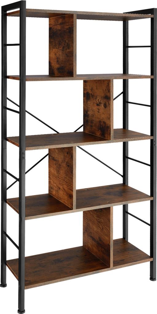 tectake Regal Charleston inklusive Kippschutz, 75,5 x 30 x 155 cm