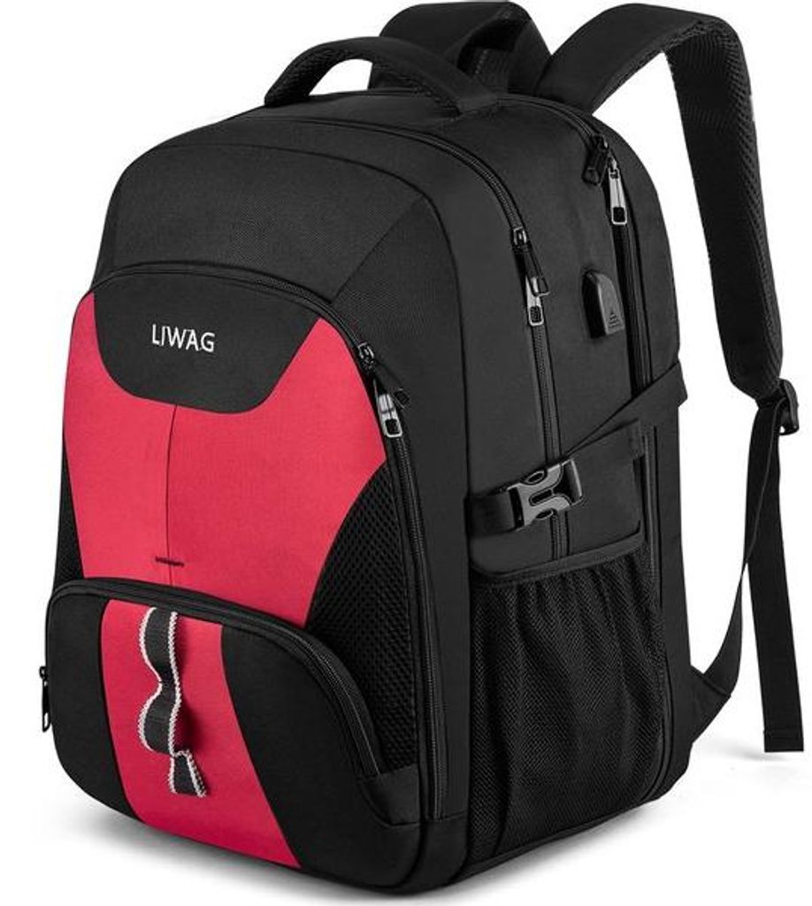 Große, wasserdichte Reisetasche für Damen, 50L, 17 Zoll Laptop-Tasche, Arbeitsreisetasche mit USB-Ladestation, Antitheft, Geschäftskoffer für S...