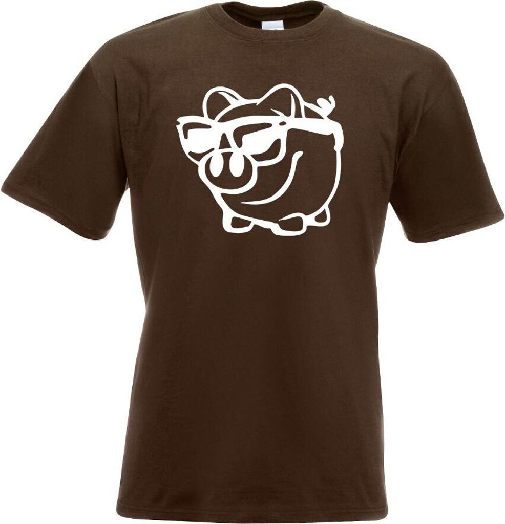 Kiwistar - T-Shirt - Chocolate - Sparschwein Spardose Motiv Bedruckt Funshirt Design Print - mit Motiv Bedruckt - Funshirt Design - Sport - Freizei...