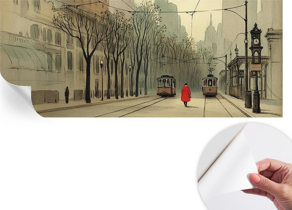 Selbstklebende Wandtapete - Dekorative Tapete für Wohnzimmer - Klebefolie für Wandbilder - Tapetenfolie für Wanddekoration - 208x146 cm - Urbane...