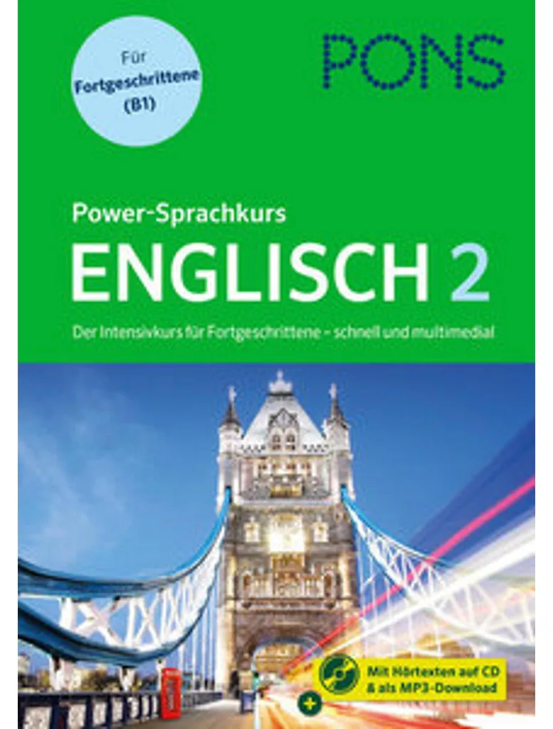 Méthode d'anglais PONS Power-Sprachkurs 2 avec livre et CD pour adultes