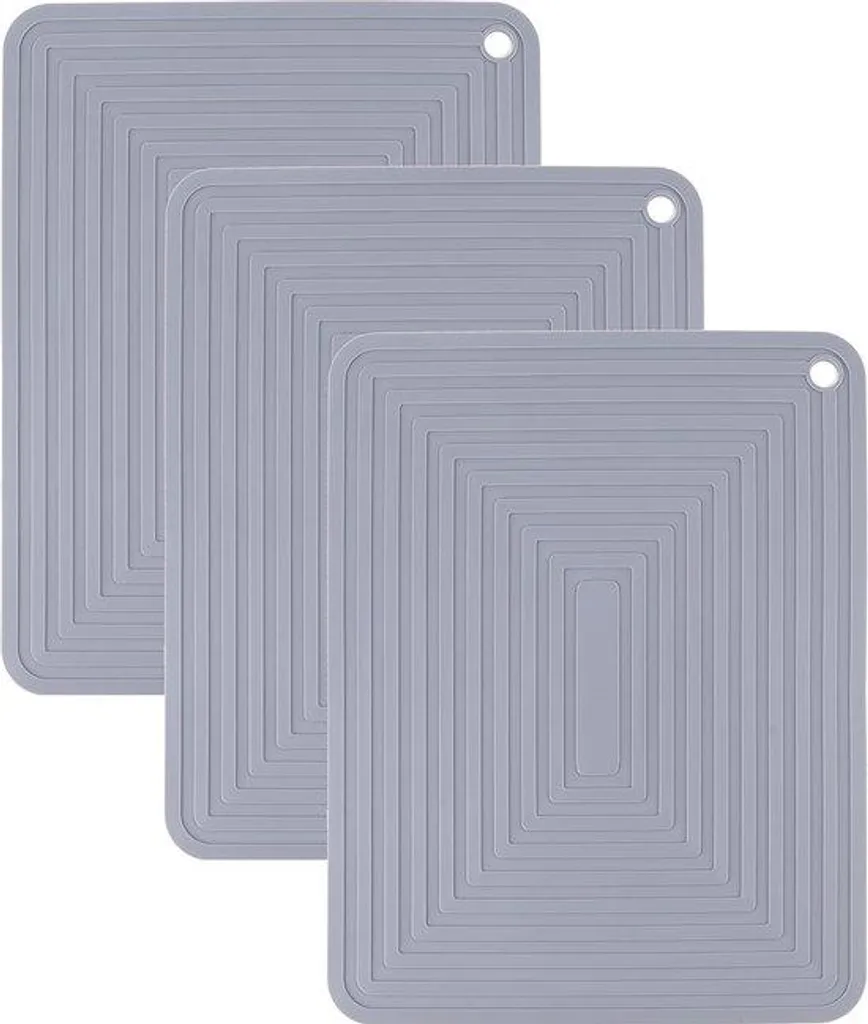 Protège-table silicone 30 x 25 cm gris pour plats chauds et four