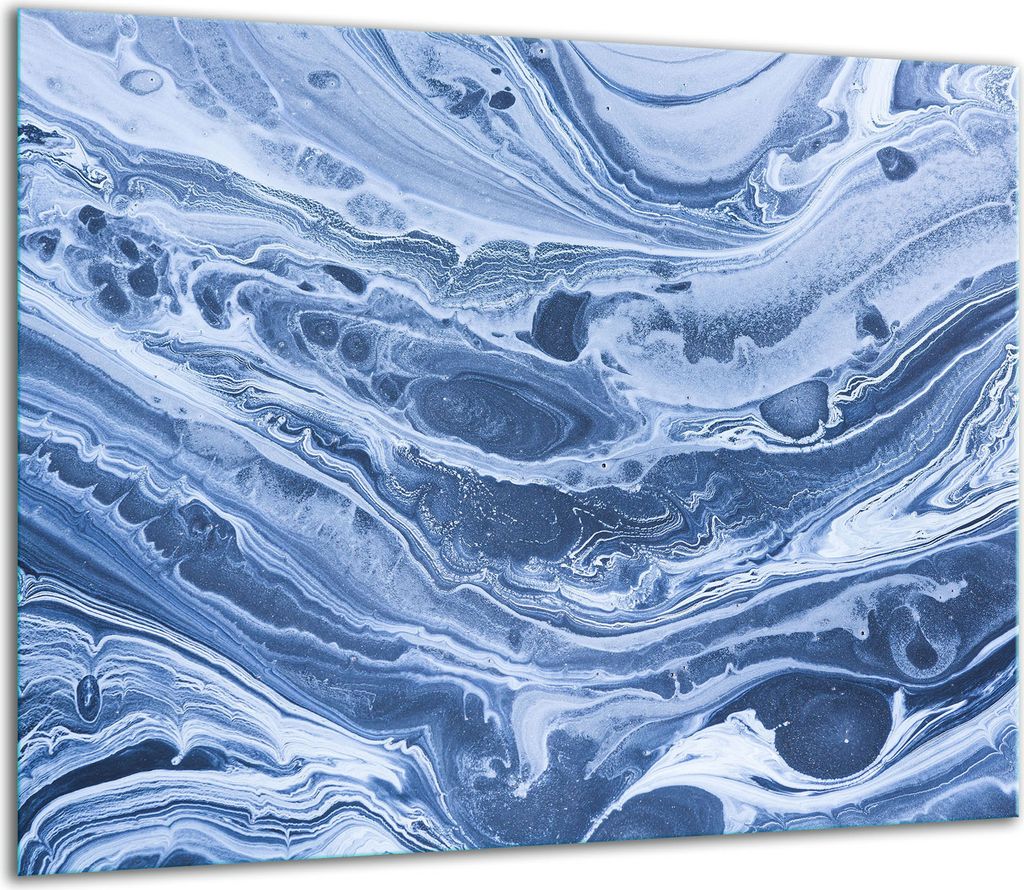 Herdabdeckplatten Glaskeramikkochfeld-Abdeckung Spritzschutz Glas 60x52cm Marmor Blau