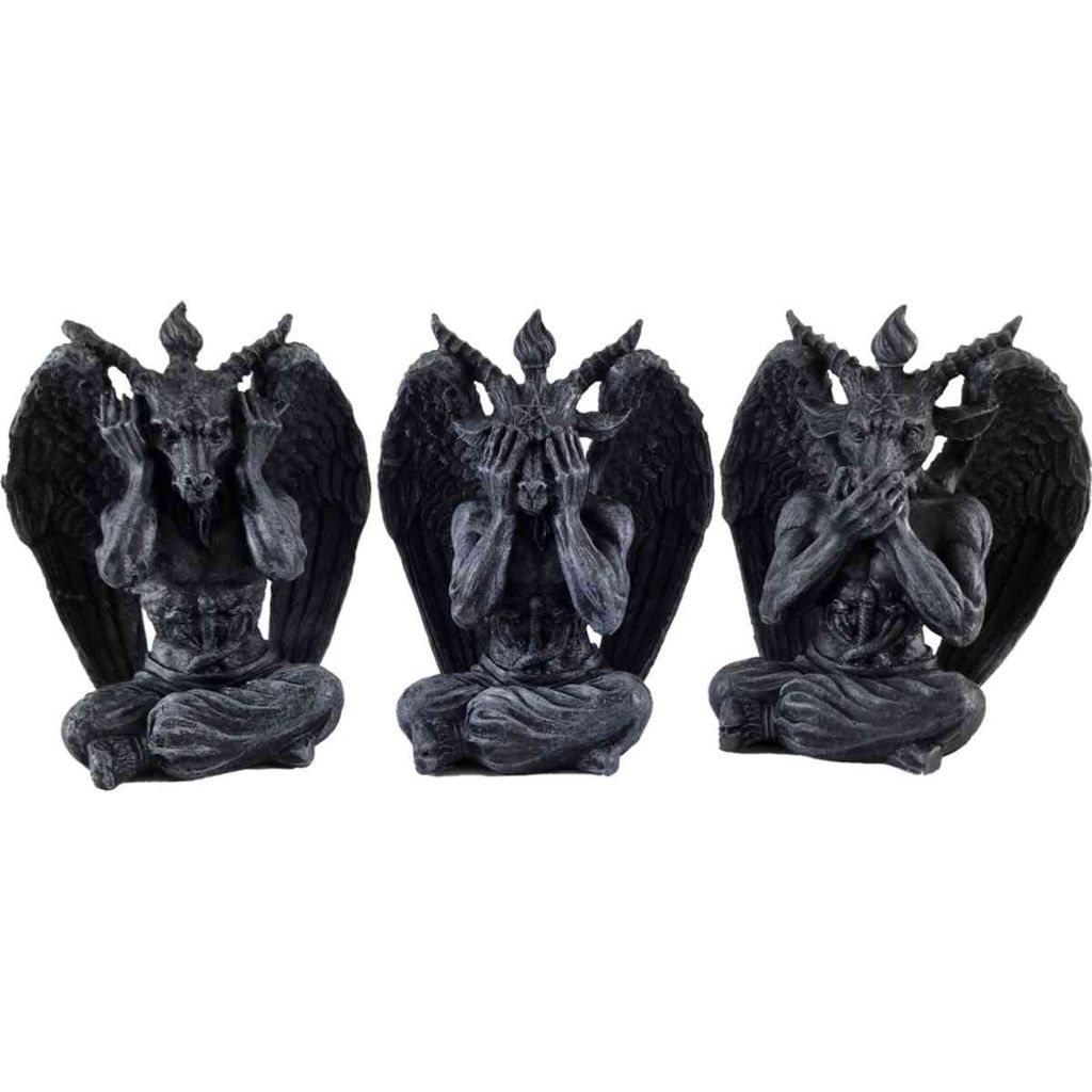 3er Set Baphomet "see, hear, speak no Evil"