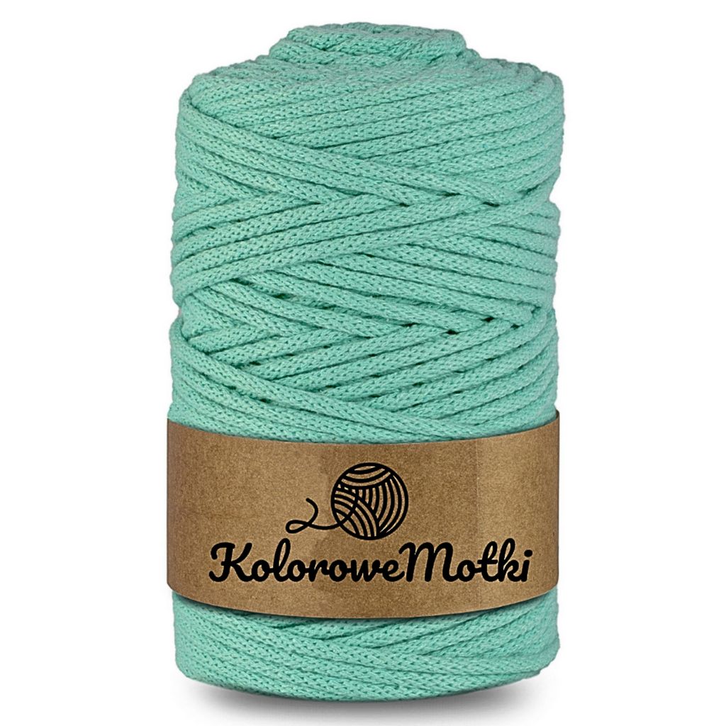 Makramee Garn Celadon 5mm 100m | Baumwollkordel mit einem Kern, Häkelkordel, Baumwollkordel mit Polyesterkern, Textilgarn