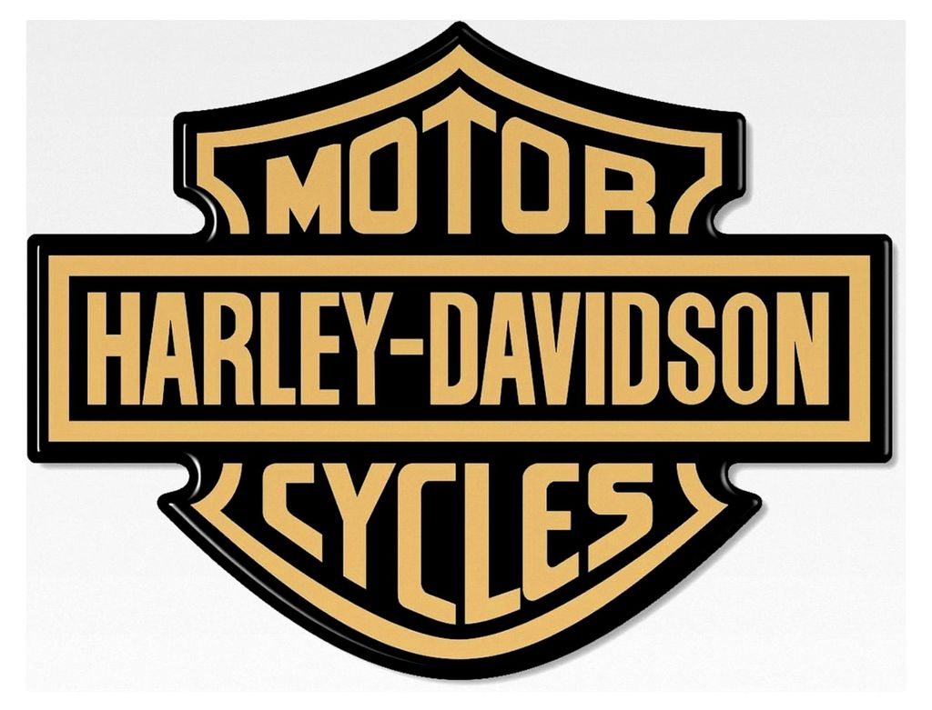 3D Harz Aufkleber Logo Emblem für Motorradtanks kompatibel mit Harley Davidson - Maße 9,5 x 7 cm