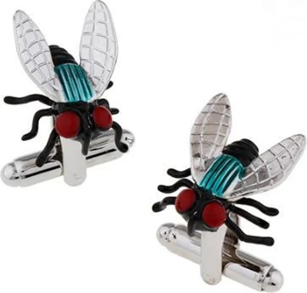 Boutons de manchette mouche en laiton poli pour chemise mousquetaire