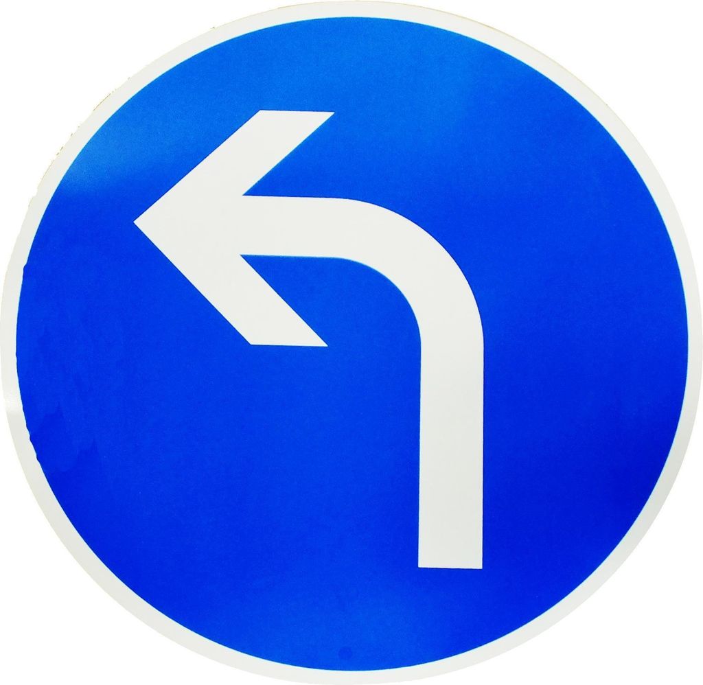 ORIGINAL Verkehrszeichen 209-10 " Vorgeschriebene Fahrtrichtung links " nach StVO und RAL-Gütebedingungen Schild Straßenschild Richtungsschild St...