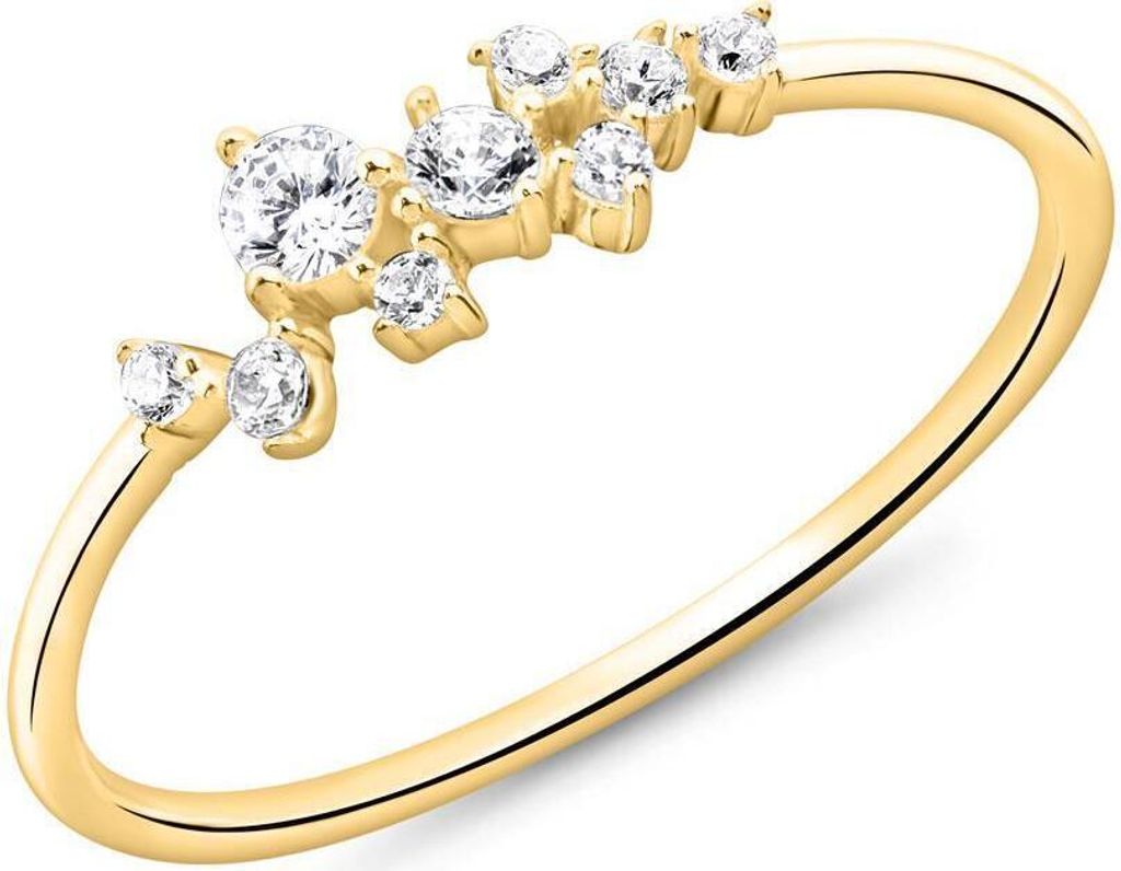 Vergoldeter 925er Silberring für Damen mit Zirkonia von JEWLIX