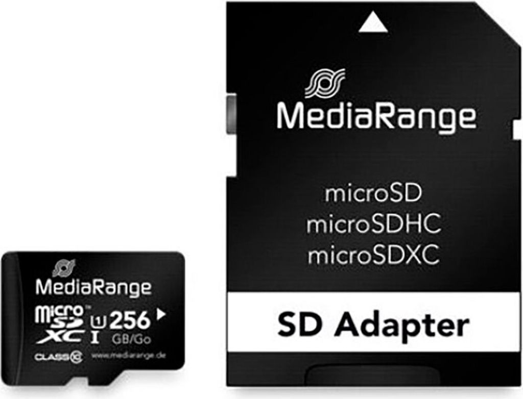 MediaRange MR946, 256 GB, MicroSDXC, Klasse 10, UHS-I, 80 Produktbild 