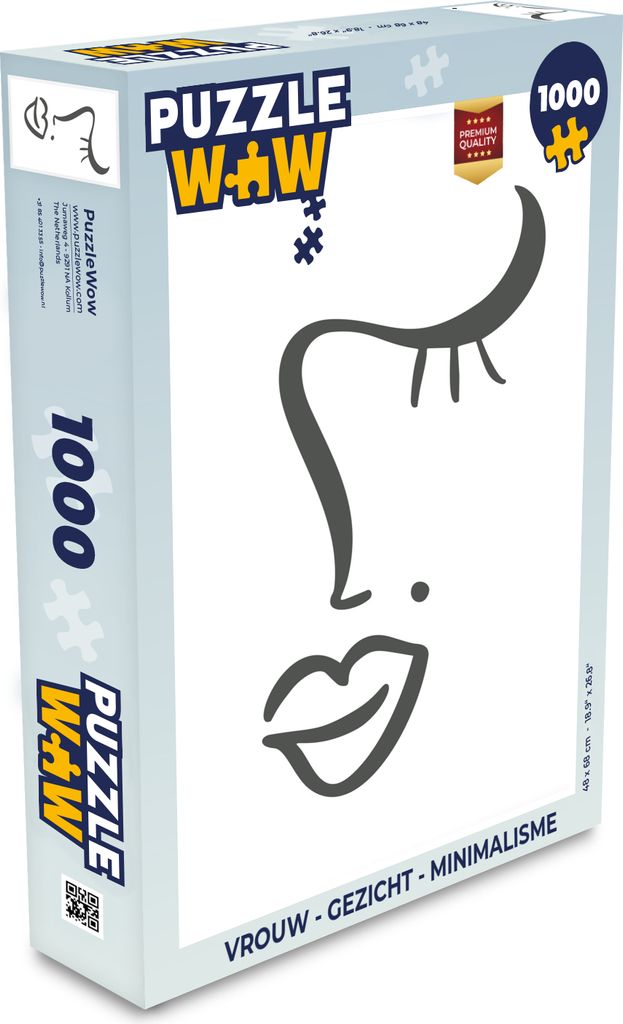MuchoWow Puzzle 1000 Teile Frau - Gesicht - Minimalismus - Spielzeug - Alt und Jung - Spiele - Puzzeln