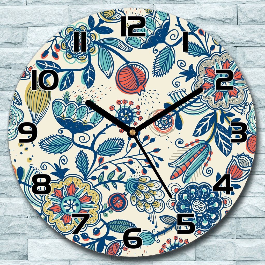 Wanduhr aus Glas Rund fi 30 Romantisch Elegant Quarz Deko Schlafzimmer Büro