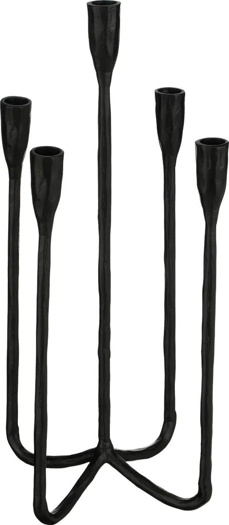 Bougeoir Noir en Aluminium 44 cm Christy - Support Bougie Stable