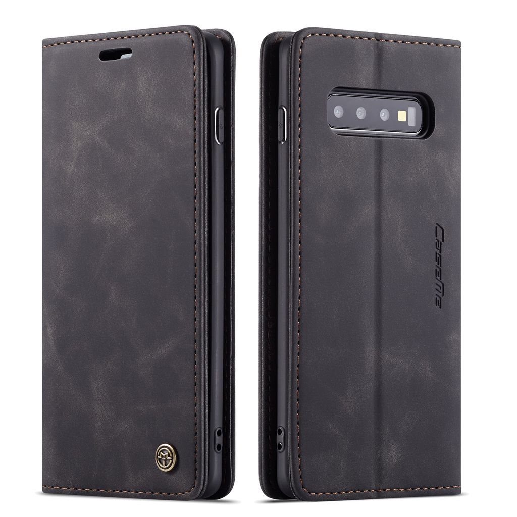 Galaxy S10 Plus Hülle, Retro Kunstledertasche, Produktbild 