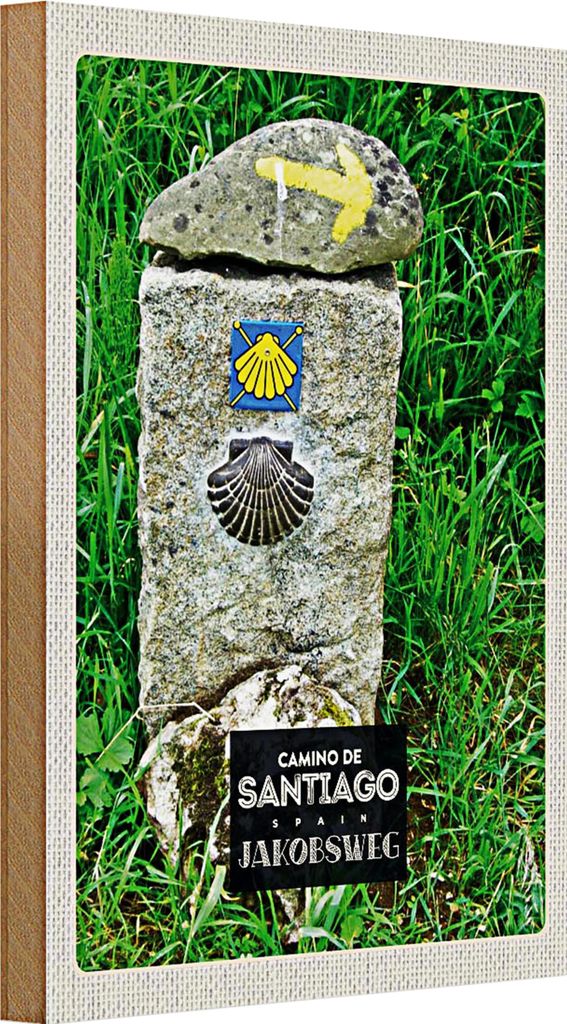 Holzschild Reise 20x30cm Spain Camino De Santiago Jakobsweg