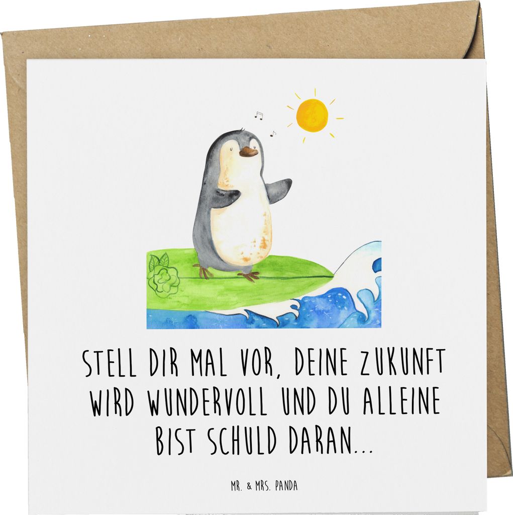 Mr. & Mrs. Panda Deluxe Karte Mutig zu sich selbst stehen - Weiß - Geschenk, Zuversicht, Ermutigung, Authentizität, doppelkarte, Lebensfreude, Ve...
