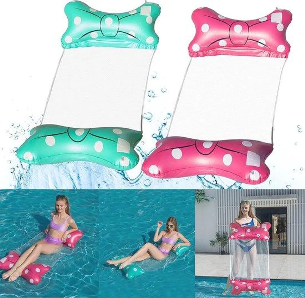 Matelas gonflable 4-en-1 avec 2 hamacs aquatiques pour piscine et mer
