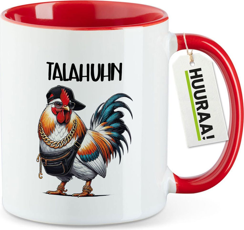 Huuraa Kaffeetasse Talahuhn Meme Talahon 330ml Rot Keramik Kaffeebecher Geschenkidee