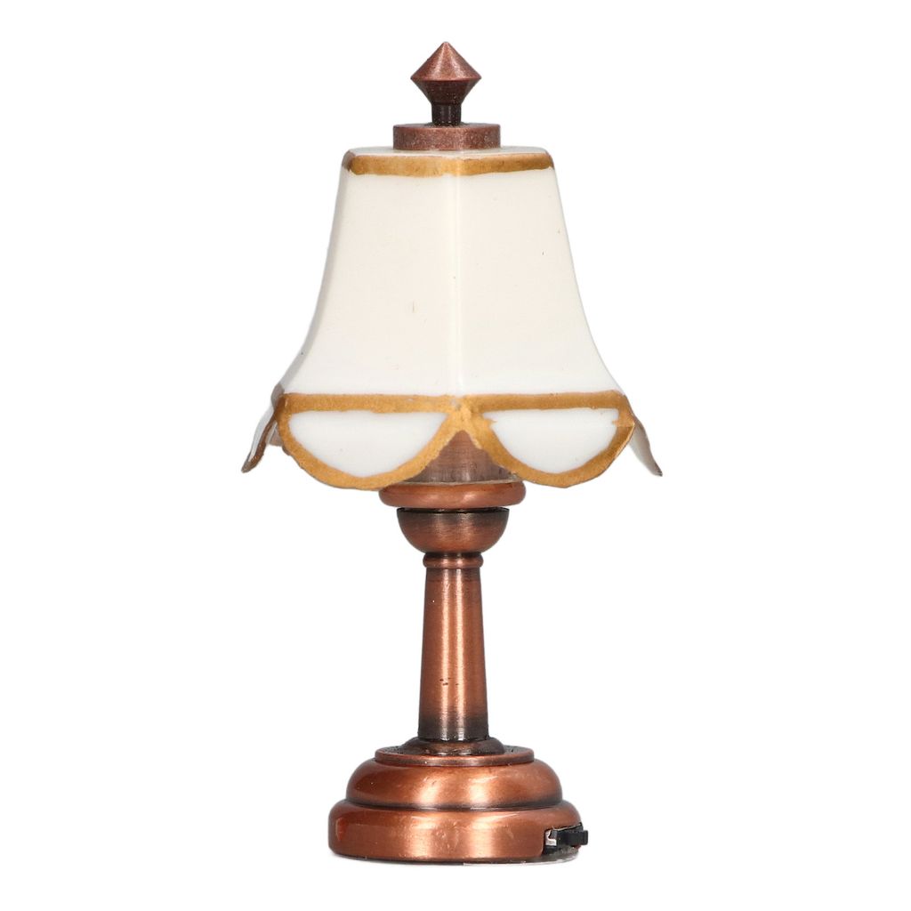Miniaturní lampa v měřítku 1/12, bílá, celková výška 6 cm, Obrázek produktu 