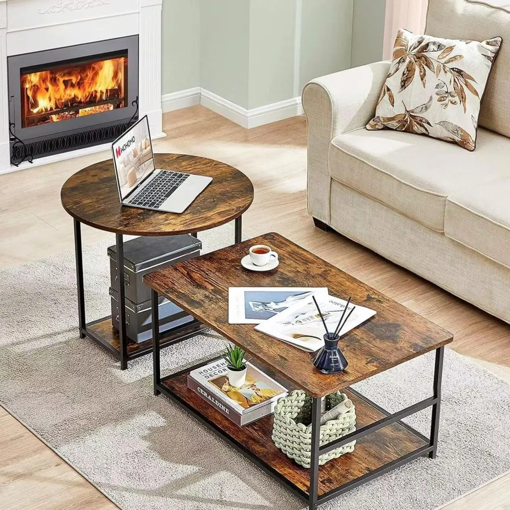 Table basse rectangulaire grand plateau bois rustique et robuste - 6