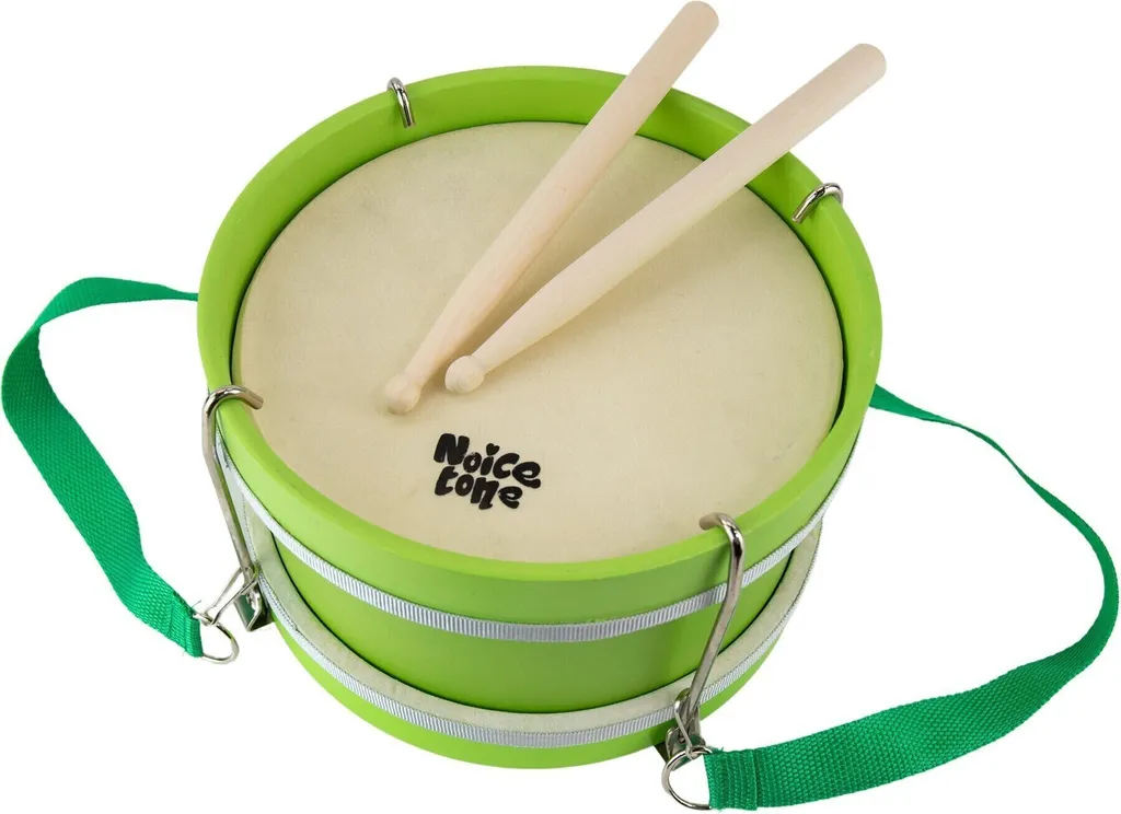 Tambour de Marche Noicetone D026-2 avec Sangle et Baguettes Coloris Vert