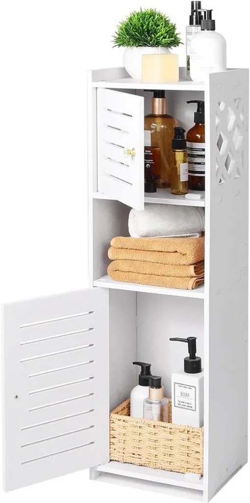 Meuble de salle de bain carré blanc : fini le désordre sur pied bois