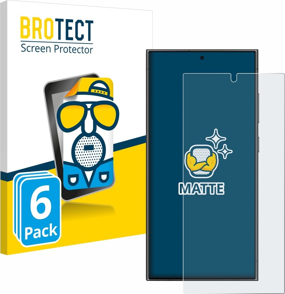 6x BROTECT Schutzfolie für Samsung Galaxy S24 Ultra (case-friendly) Displayschutz Displayschutzfolie Folie Matt Entspiegelungsfolie