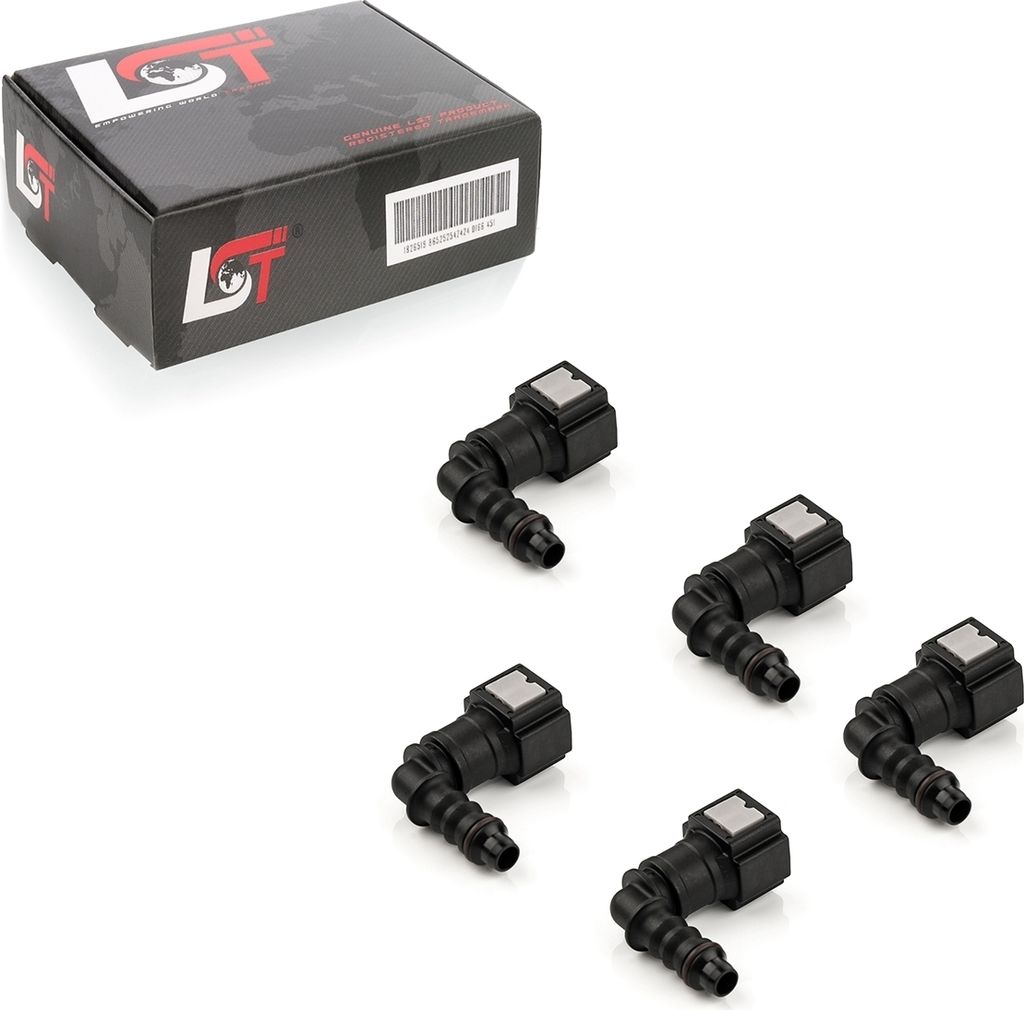 5x Schnellverschluss Kraftstoffleitung Kupplung L-Stück 6,3x6mm für HONDA SUZUKI