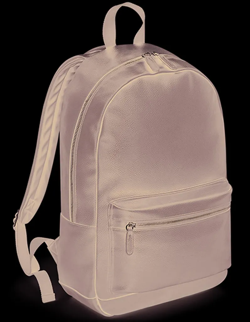 BagBase BG255 Zaino Fashion Ecopelle Nero - Zaino Scuola e Tempo Libero