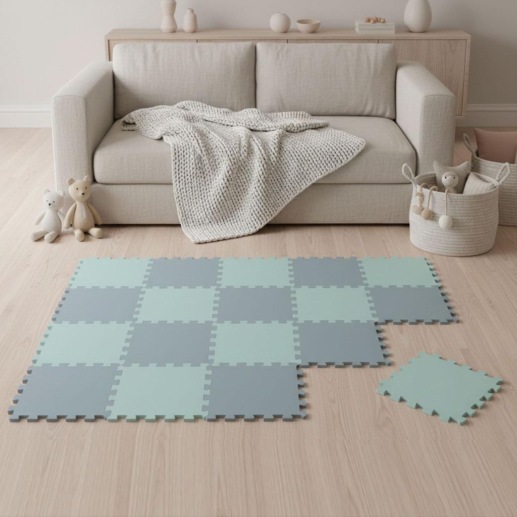 18 Teile Spielmatte Baby Puzzlematte 30x30 Krabbelmatte Bodenmatte Kinderzimmer