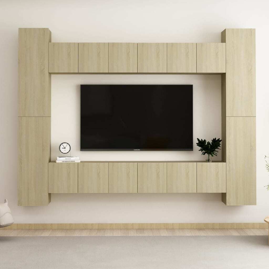 Maison Exclusive - 10-tlg. TV-Schrank-Set Sonoma-Eiche Holzwerkstoff